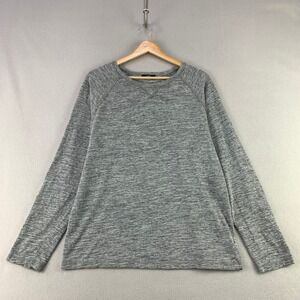 Benson T-Shirt Mens S-M Gray Heather Raglan Casual Long Sleeve Knit Crewneck